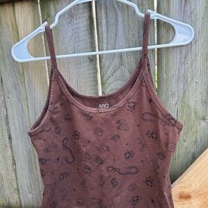 ARQ Chocolate Brown Graphic Tank